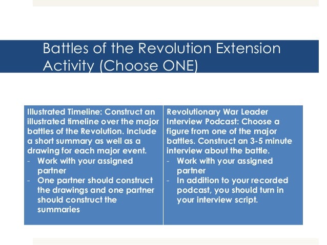 Battles of the Revolution- PPT venn diagram revolution 