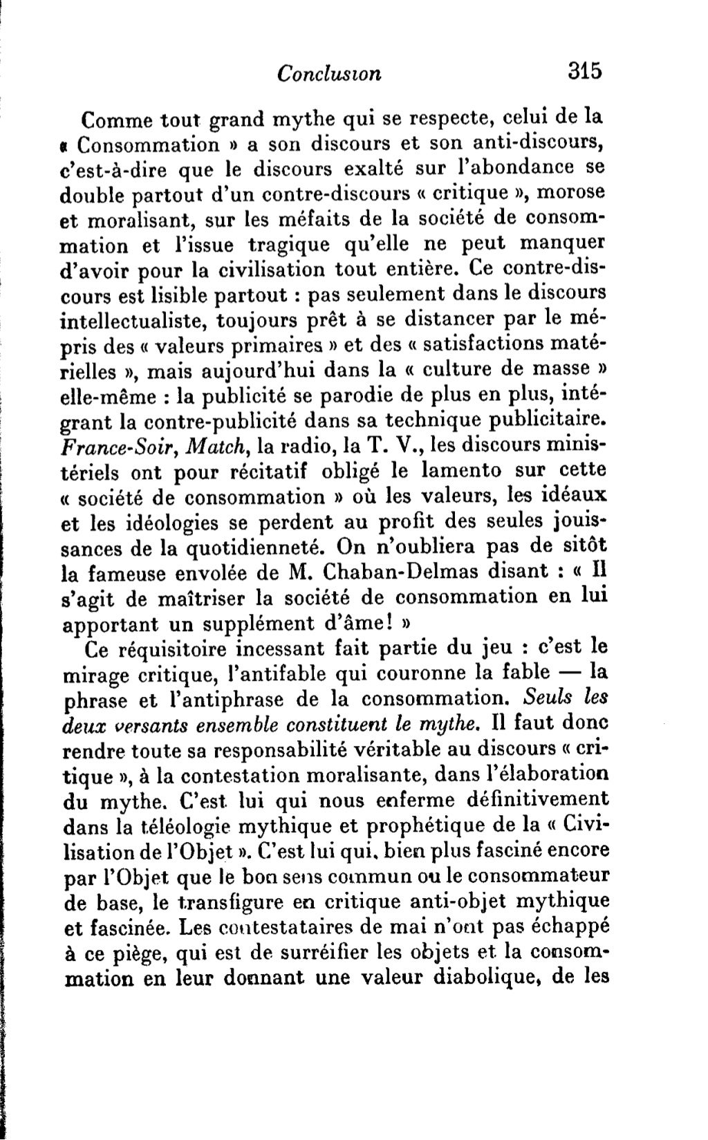 Baudrillard, jean la société de consommation