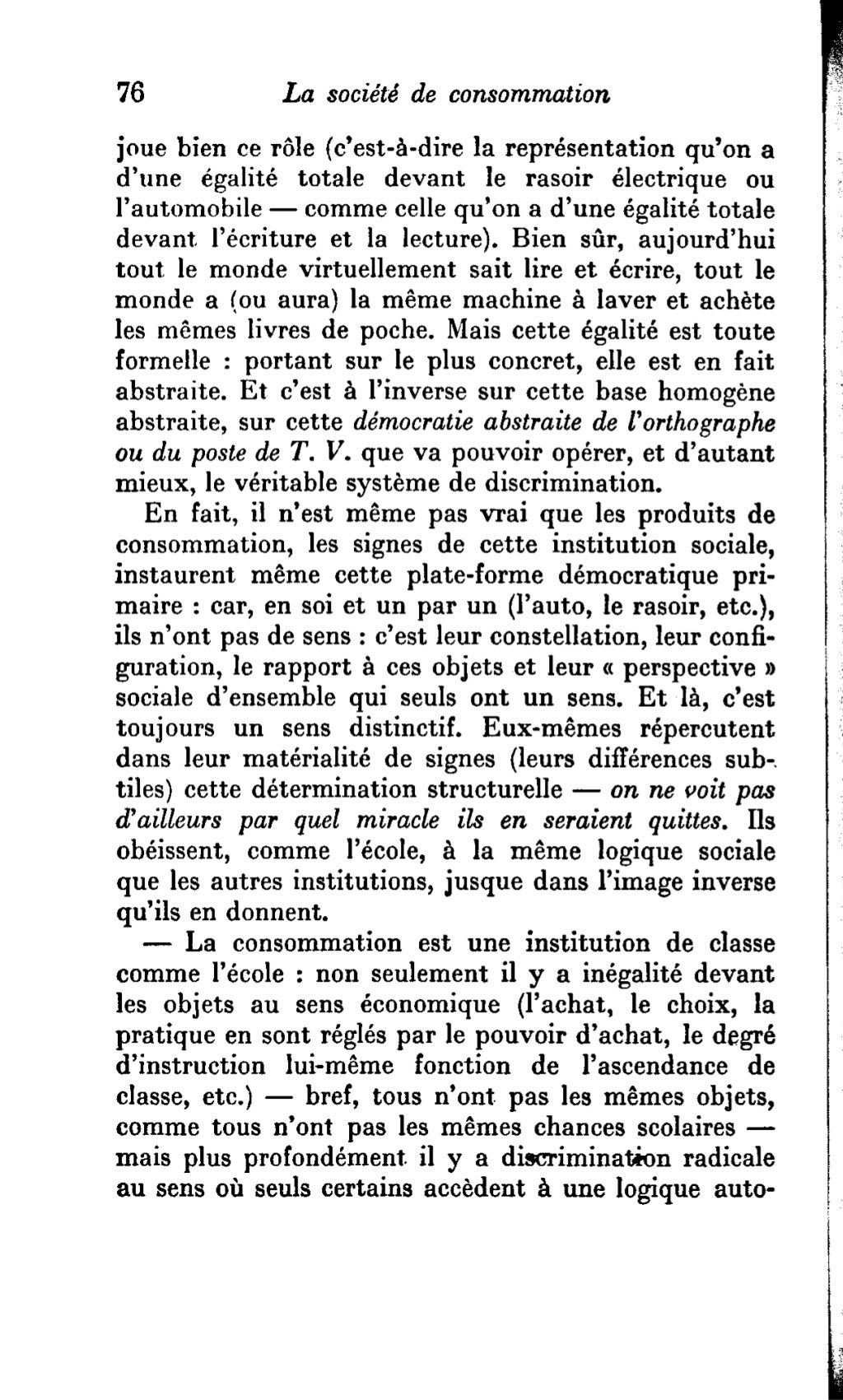 Baudrillard, jean la société de consommation Baudrillard, jean la société de consommation