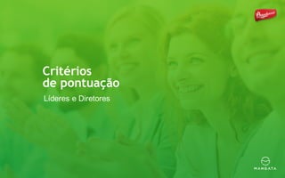Critérios
de pontuação
Líderes e Diretores
 