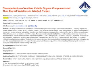 Characterization of Ambient Volatile Organic Compounds and
Their Diurnal Variations in Istanbul, Turkey
 