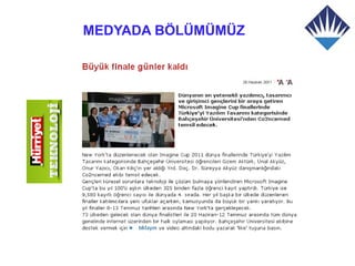 MEDYADA BÖLÜMÜMÜZ
 