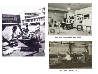 TALLER DE TEJIDO (1927)
TALLER DE PINTURA MURAL (1926)
 