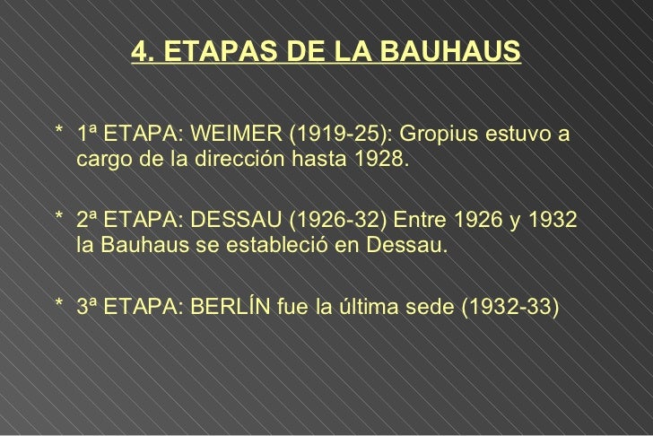 Resultado de imagen de La Bauhaus: etapas