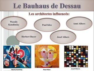 Wassily
Kandinsky
Herbert Bayer
Paul Klee
Josef Albers
Anni Albers
 