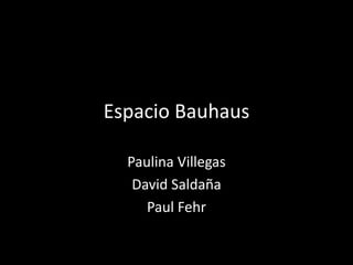 Espacio Bauhaus Paulina Villegas David Saldaña Paul Fehr 