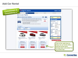 Add Car Rental
Commitment &
Consistency ✔
This is the right time to show
me car rental offers - and the
prices have alread...