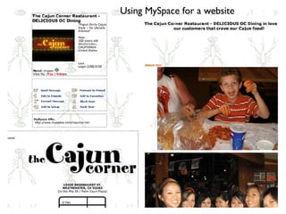 Using MySpace for a website 