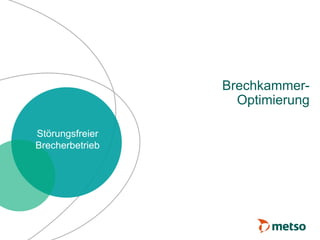 Brechkammer-
Optimierung
Störungsfreier
Brecherbetrieb
 