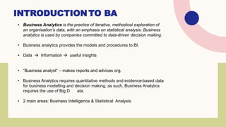 INTRODUCTION TO BUSINESS ANALYTICS BA4206 ANNA UNIVERSITY | PPTX