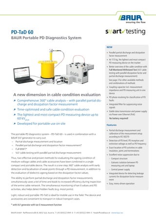 Baur PD Partial Discharge Portable System - PD-TaD 60 Portable PD ...