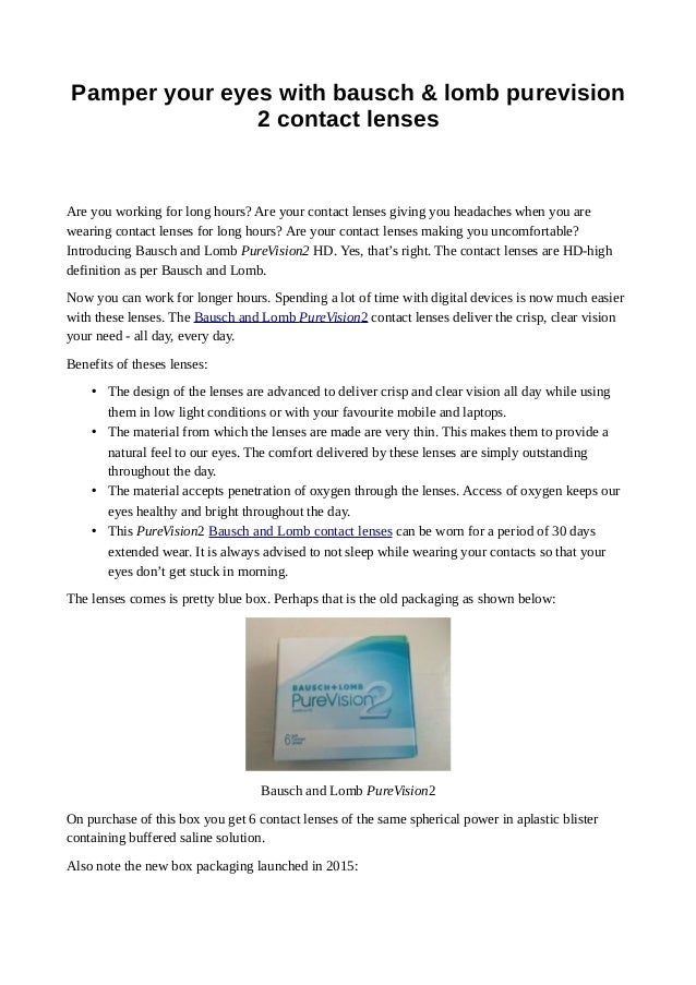 bausch and lomb purevision