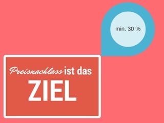 min. 30 %
Preisnachlass ist das
ZIEL
 