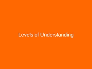 Levels of Understanding
 