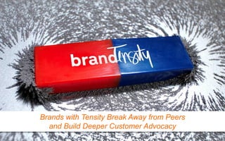 Brands with Tensity Break Away from Peers
and Build Deeper Customer Advocacy
 