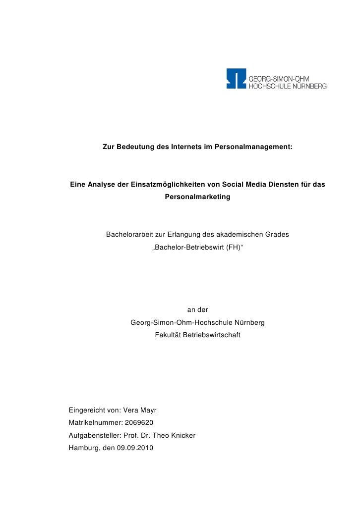 Bachelorarbeit Personalmarketing Bachelorarbeit Personalmarketing