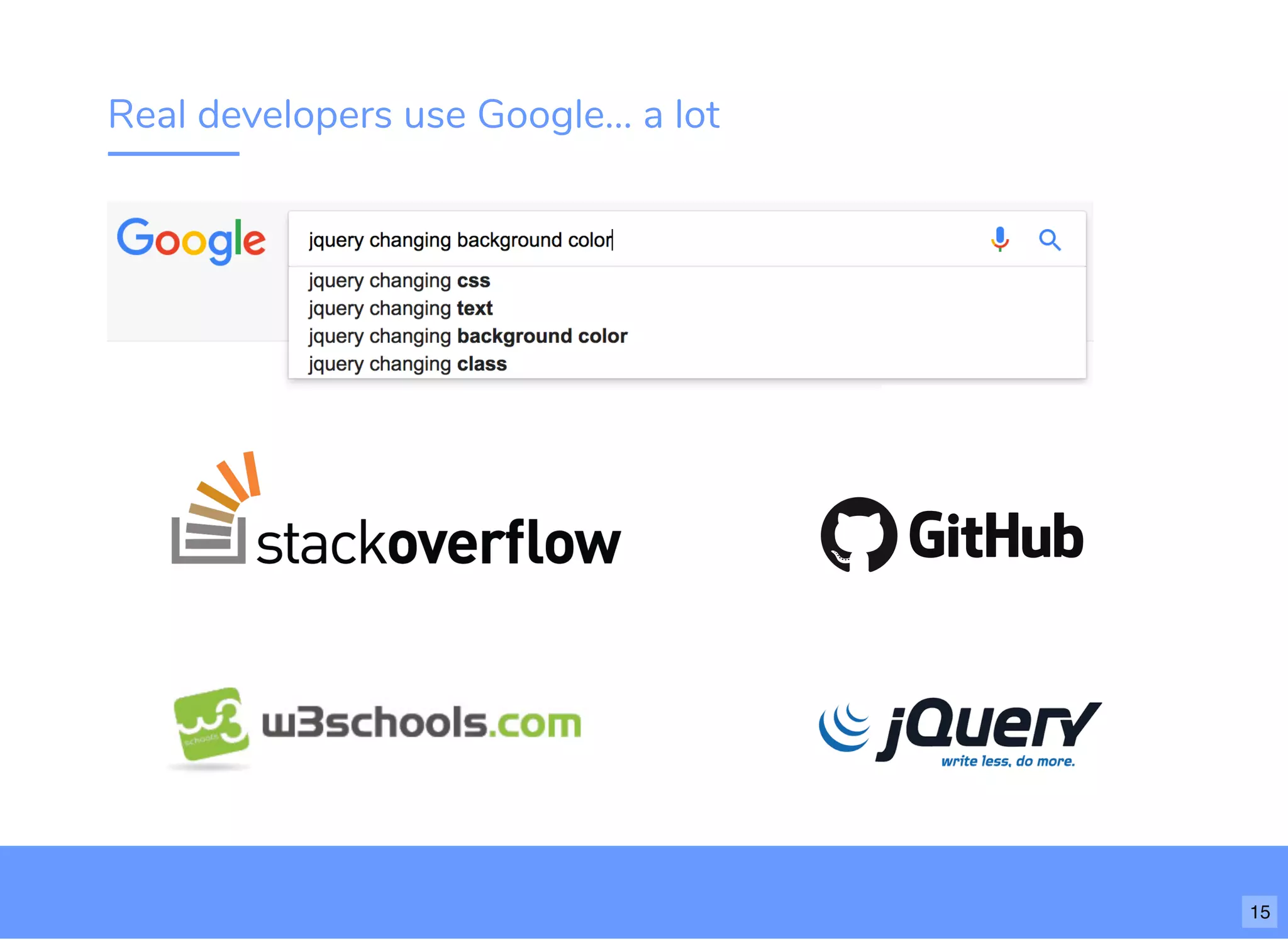 Real developers use Google... a lot
15
 