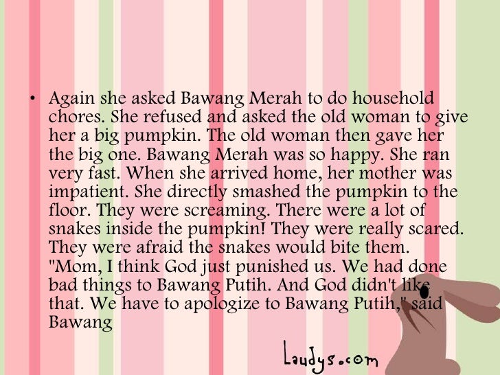 Bawang merah putih narrative text