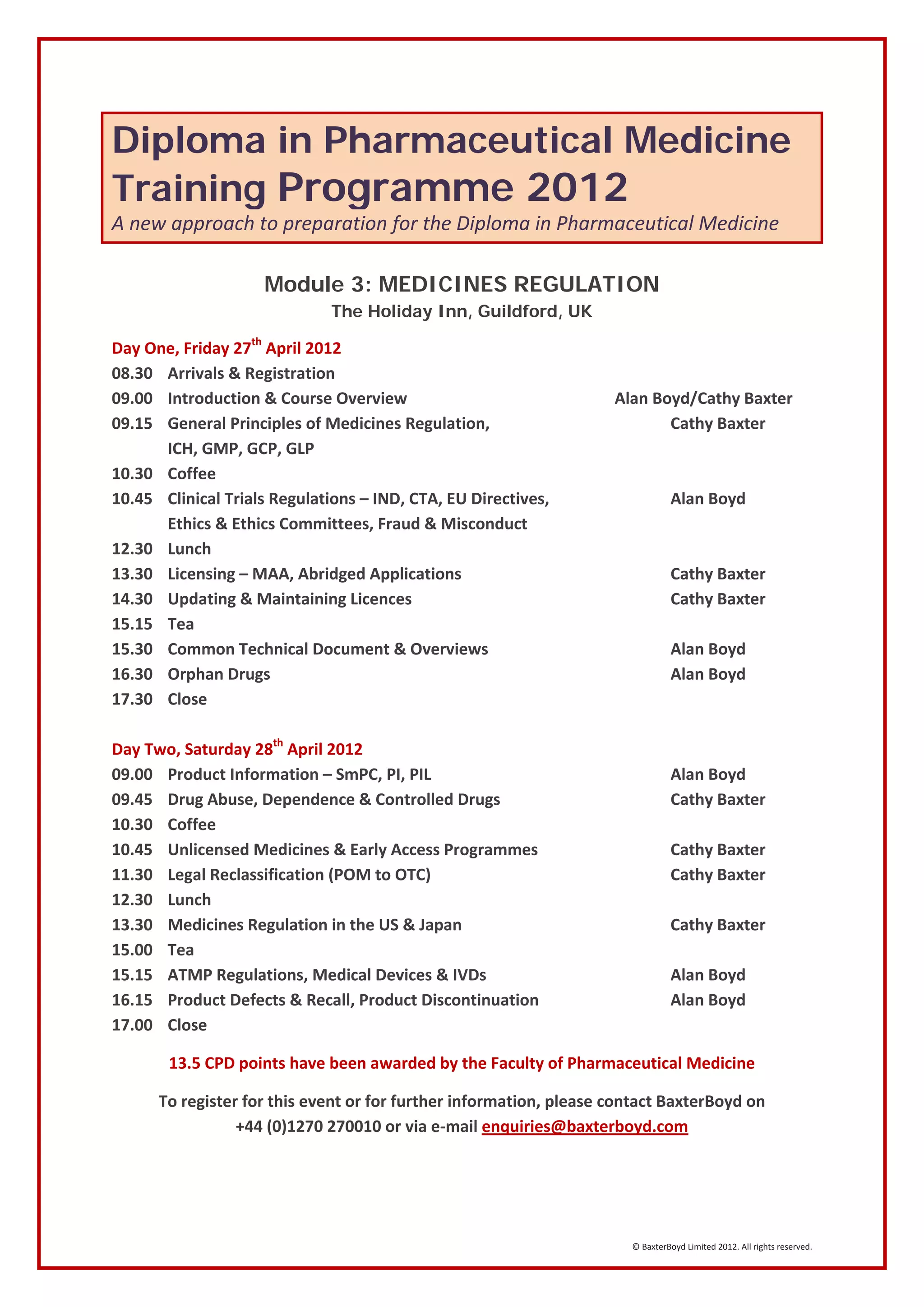 Dpm Program Baxter Boyd DPM Training Programme 2012 | PDF