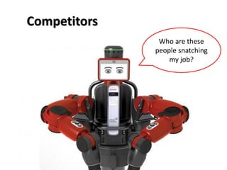 Competitors
Who are these
people snatching
my job?
 
