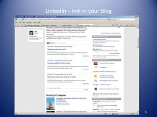 LinkedIn – link in your Blog11