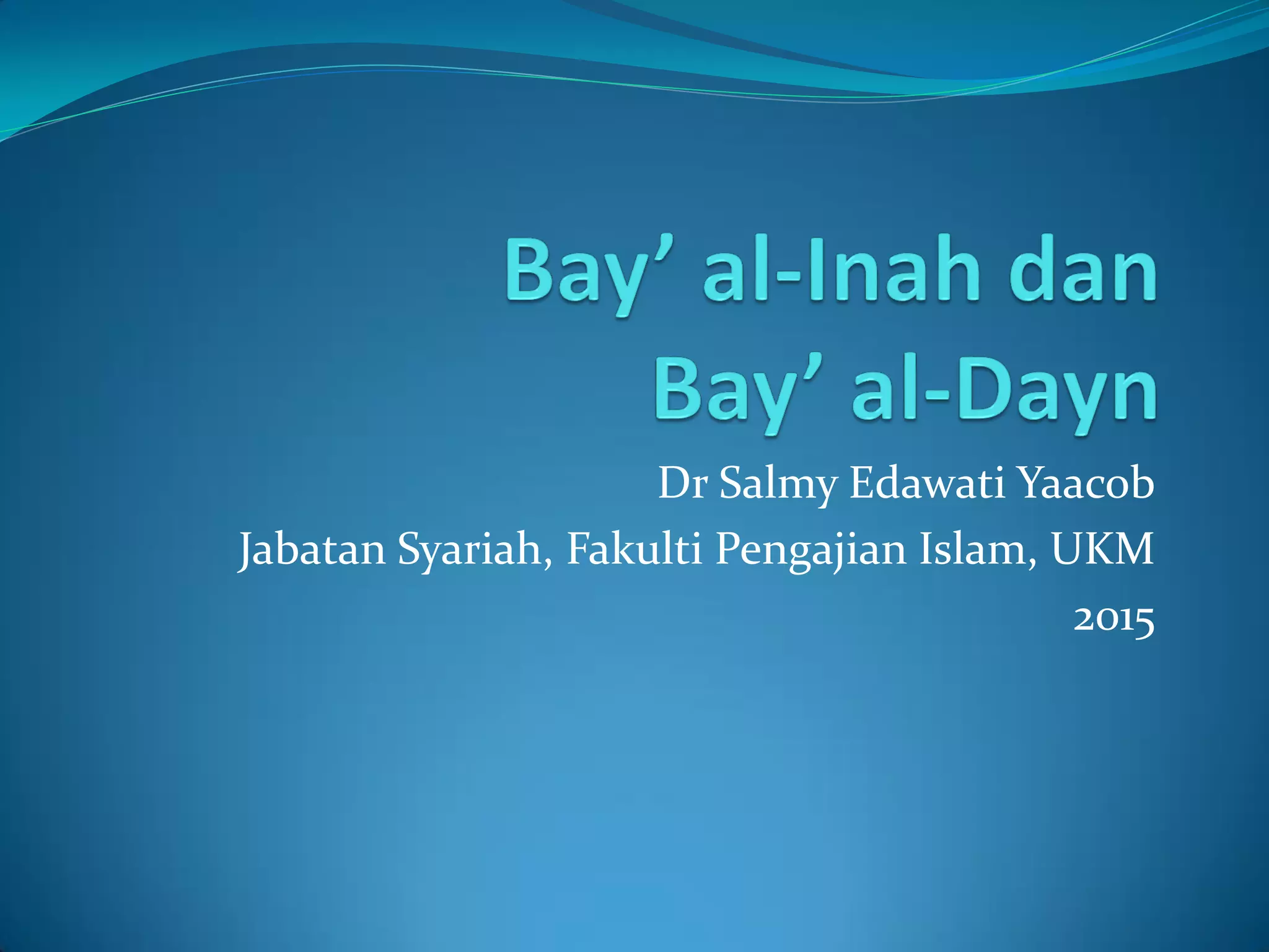 Bay Inah Bay’ al inah dan bay dayn | PDF