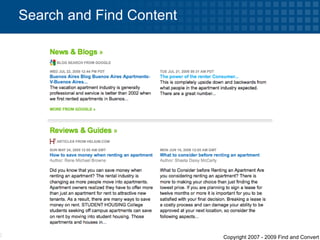 Search and Find Content  