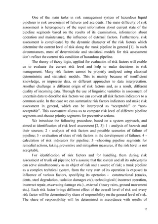APPLICATION OF FUZZY LOGIC IN RISK ASSESSMENT OF FAILURES AND ACCIDENTS ...