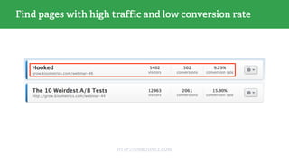 Find sources with high traffic and low conversion rate
HTTP://HUBSPOT.COM
 