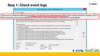 Step 1: Check event logs
 