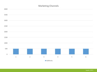 baydin | 2013
0
500
1000
1500
2000
2500
3000
3500
4000
1 2 3 4 5 6
Marketing Channels
AdWords
 