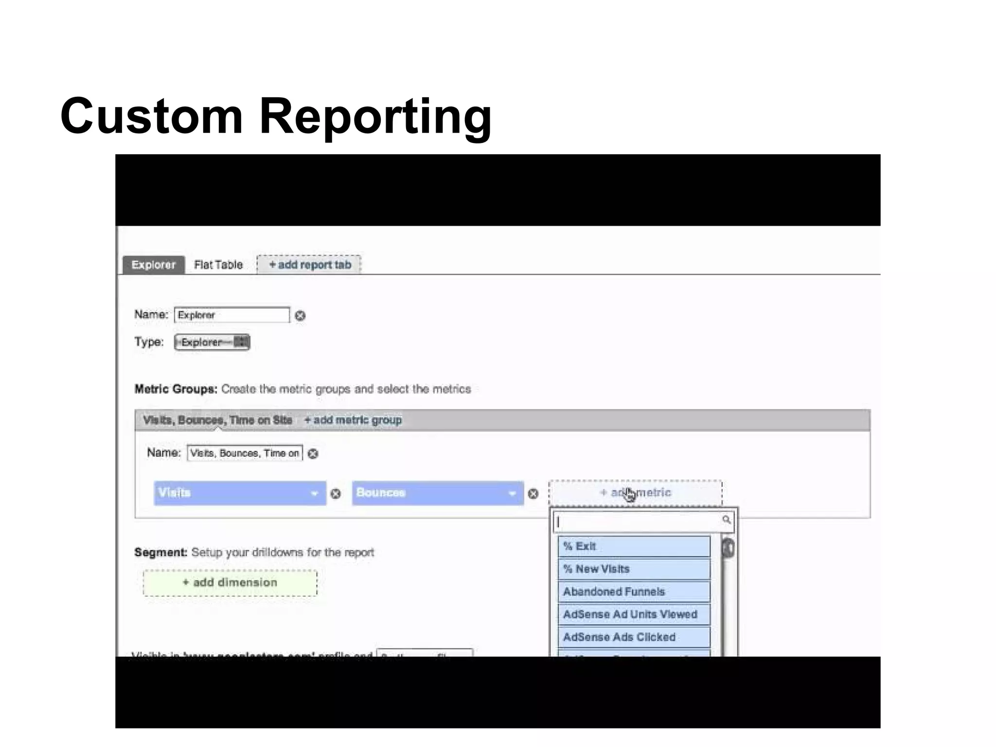 Custom Reporting
 