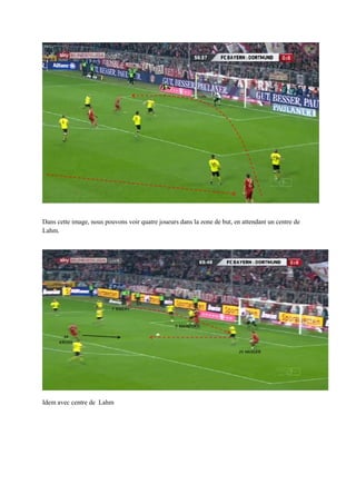 Dans cette image, nous pouvons voir quatre joueurs dans la zone de but, en attendant un centre de
Lahm.

Idem avec centre de Lahm

 