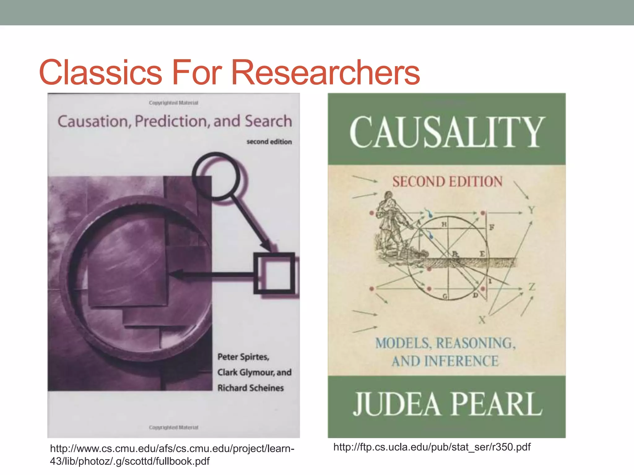 Classics For Researchers
http://www.cs.cmu.edu/afs/cs.cmu.edu/project/learn-
43/lib/photoz/.g/scottd/fullbook.pdf
http://ftp.cs.ucla.edu/pub/stat_ser/r350.pdf
 
