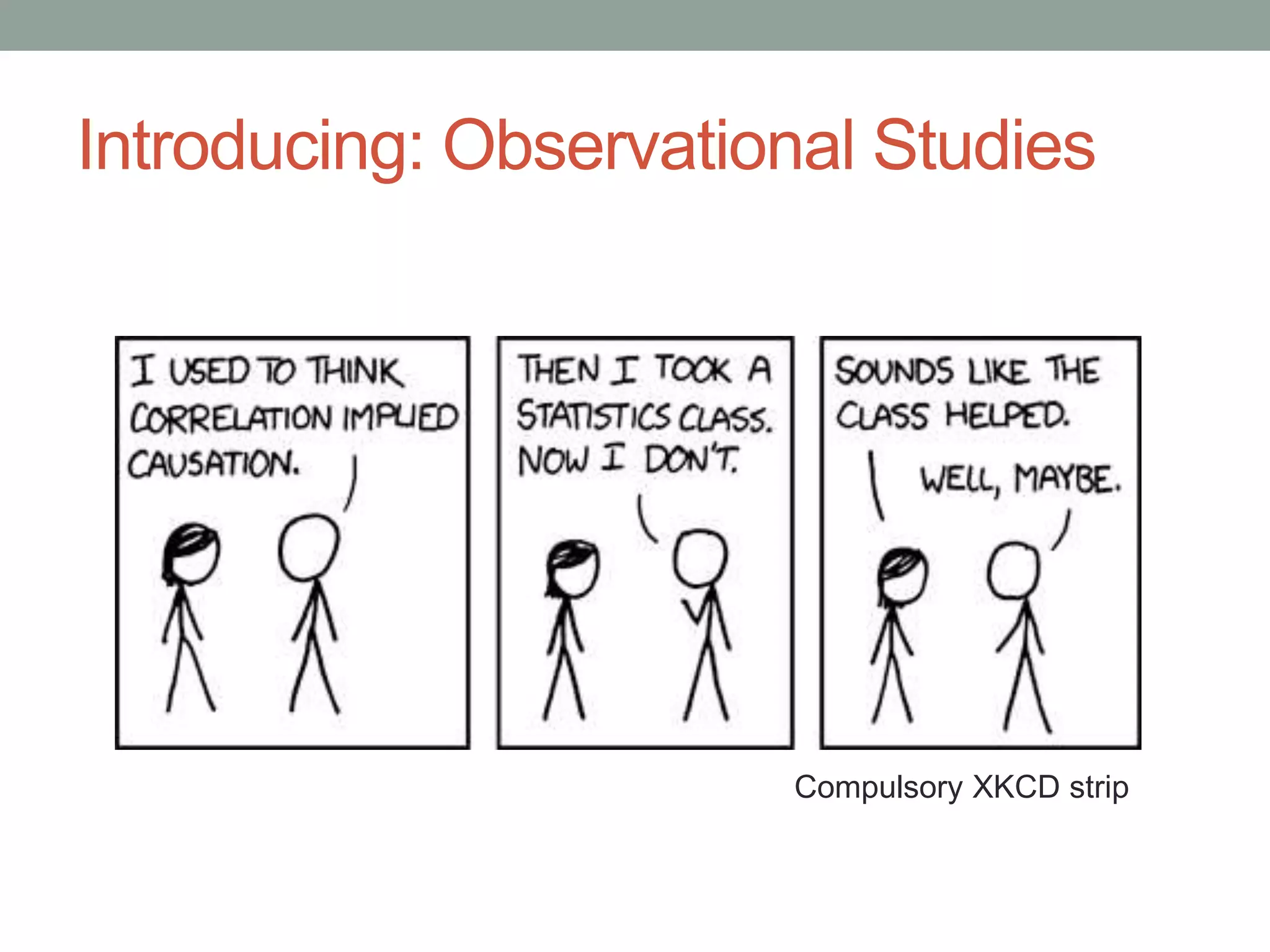 Introducing: Observational Studies
Compulsory XKCD strip
 
