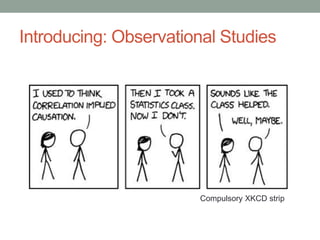 Introducing: Observational Studies
Compulsory XKCD strip
 
