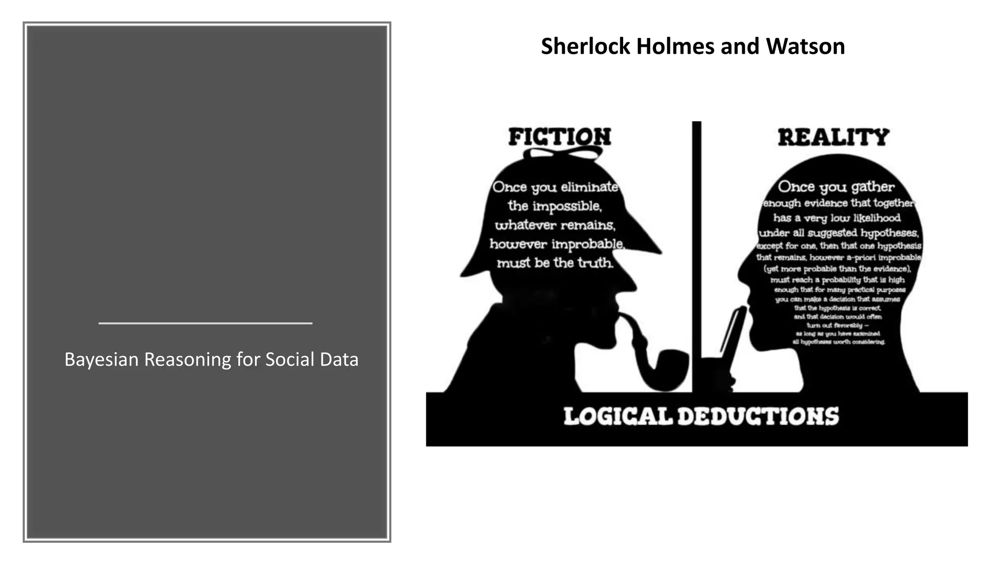Bayesian Reasoning for Social Data
Sherlock Holmes and Watson
 