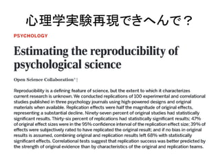 心理学実験再現できへんで？
 