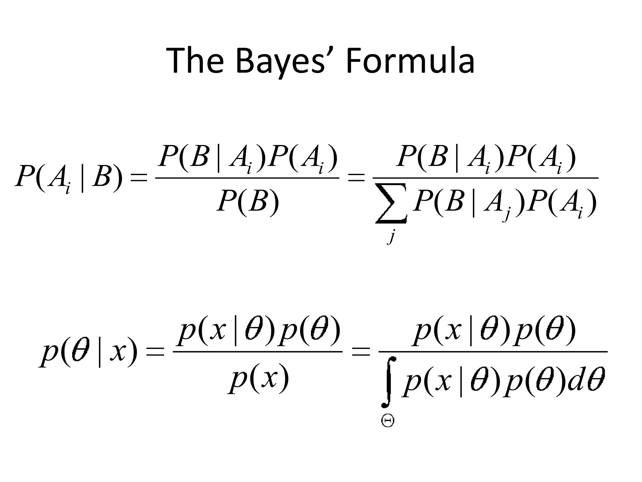 The Bayes’ Formula
