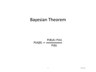 Bayesian Theorem
박종민1
 