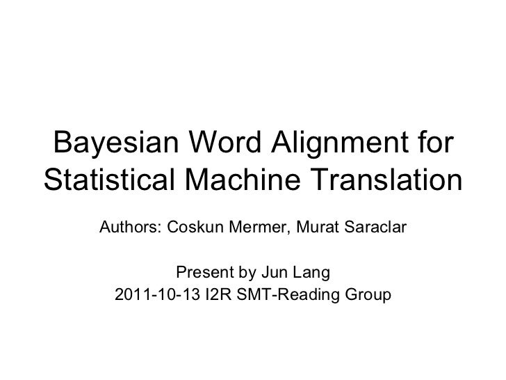 statistical machine translation smt basic