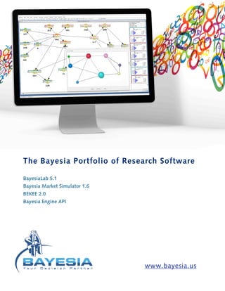 The Bayesia Portfolio of Research Software
BayesiaLab 5.1
Bayesia Market Simulator 1.6
BEKEE 2.0
Bayesia Engine API
www.bayesia.us
 