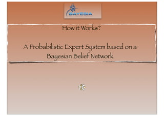How it Works?


A Probabilistic Expert System based on a
        Bayesian Belief Network
 