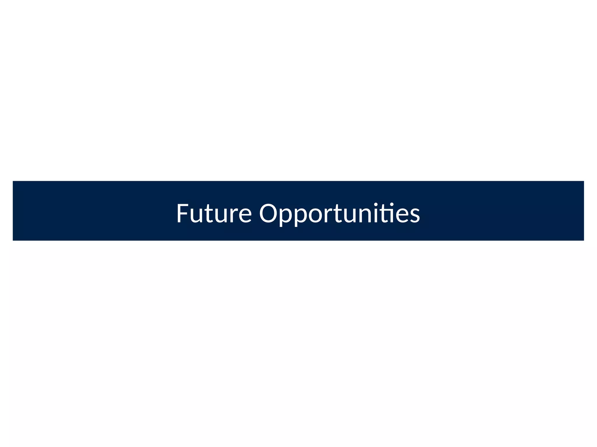Future Opportunies
 