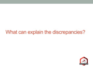 What can explain the discrepancies?
 