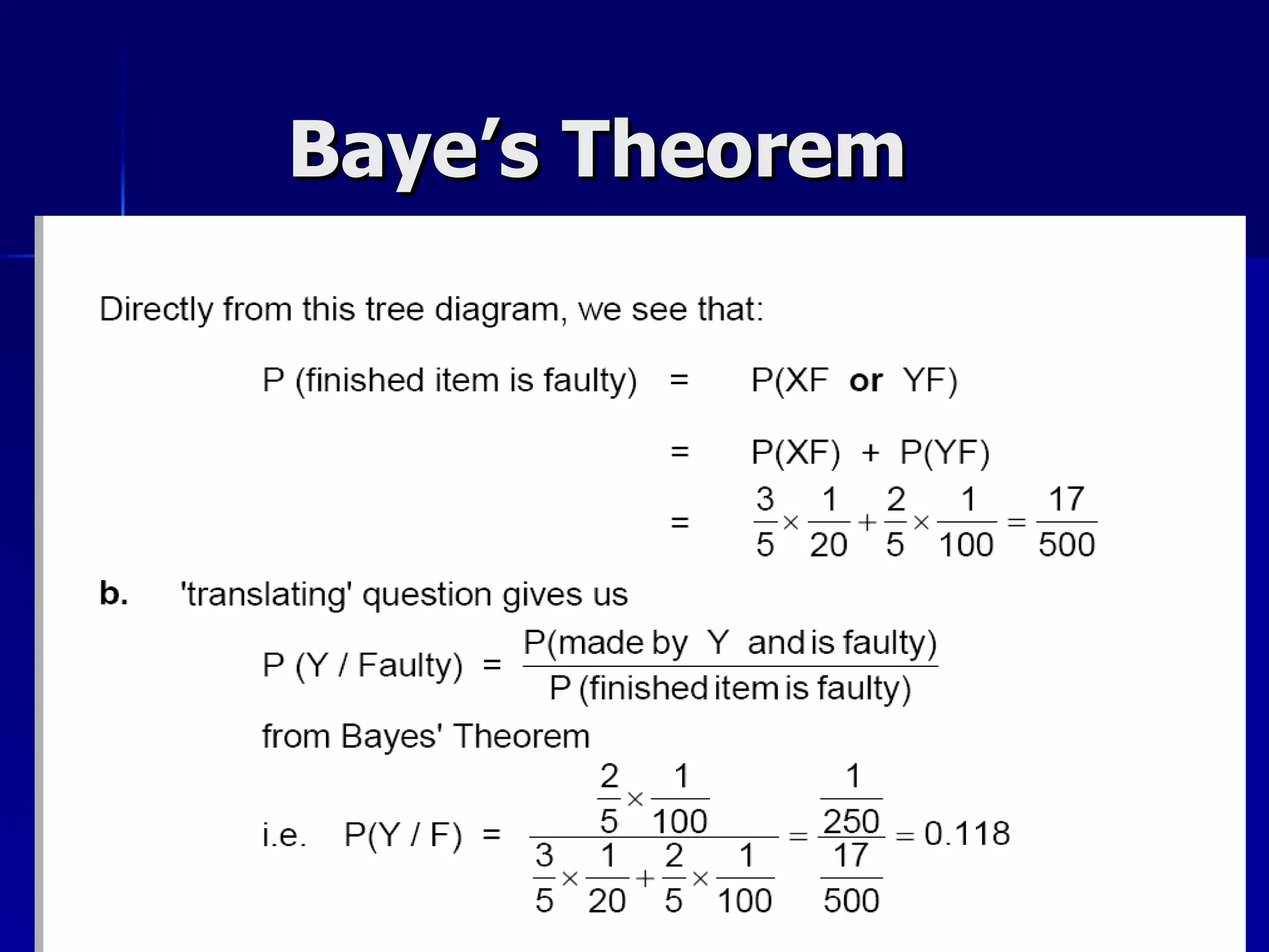 Baye’s Theorem