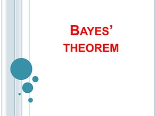 BAYES' Theorem.ppt examples and practice questions | PPT