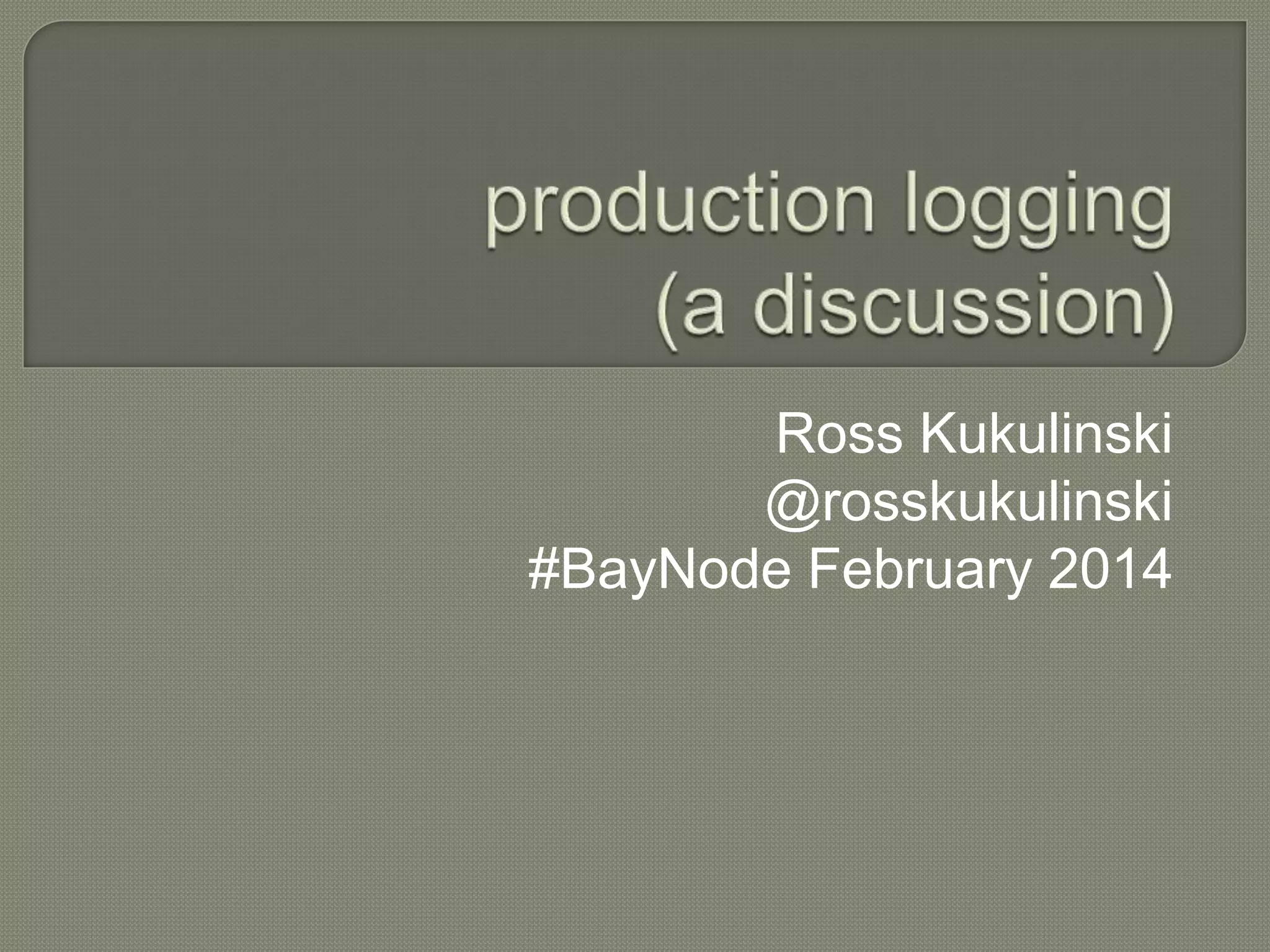 Ross Kukulinski
@rosskukulinski
#BayNode February 2014