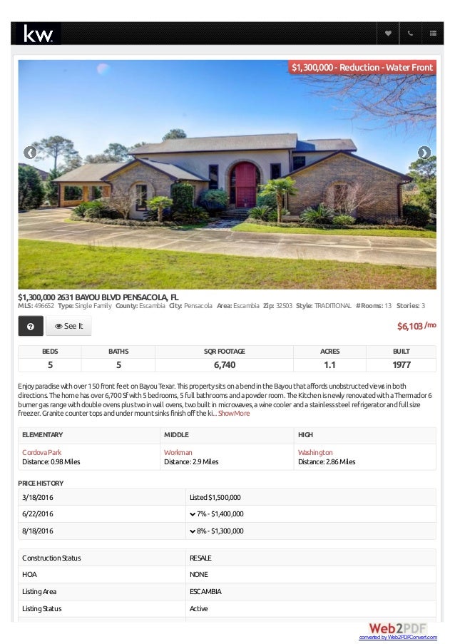 BAYOU BLVD PENSACOLA, FL PENSACOLA REAL ESTATE, English Realty Group LLC