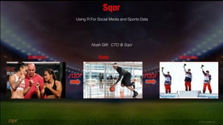 © 2013 Sqor, Inc.
Sqor
Using R For Social Media and Sports Data
Athletes SuccessData
Noah Gift: CTO @ Sqor
 